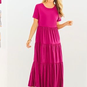 Short sleeve tiered dress